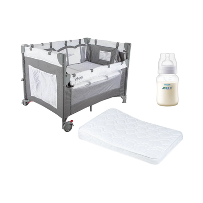 Cuna Colchón Anti-reflujo Playard Always Together + Biberón