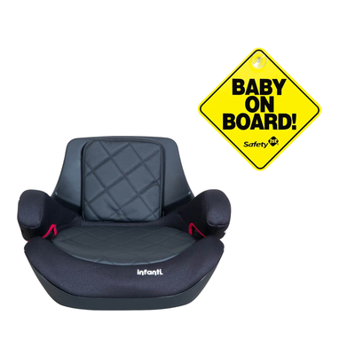 Silla de Auto Alzador Go Isofix Black Stone y Baby on board Amarillo