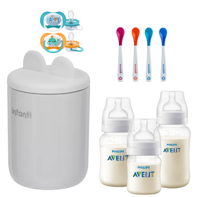 Imagen 1 del producto Calentador Infanti + 3 Mamaderas Avent + Chupetes y 4 Cucharas