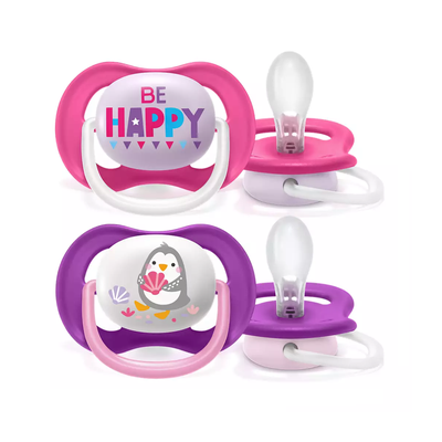 Chupete Ultra Air Collection, Happy/Pinguino 6-18m, x2 unidades