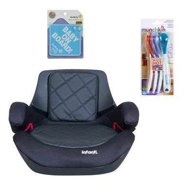Imagen 1 del producto Alzador Go Isofix Black Stone - Letrero y Set 4 cucharas