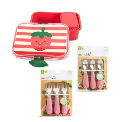 Pack Contenedor de Alimento Zoo + 3 cucharas + 3 tenedores