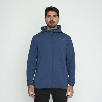 Polerón Lifestyle Hombre Spyder Light Hoodie full Zip Azul