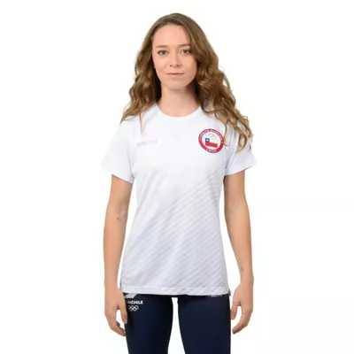 Polera Running Mujer Sparta Team Chile Blanca
