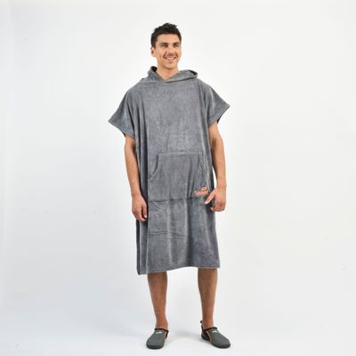 Poncho Toalla Hombre Spoga Surf Terry Gris