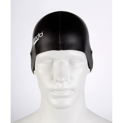 Gorro de Natación Plain Flat Silicona Negro Speedo