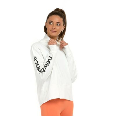 Polerón Running Mujer New Balance Blanco