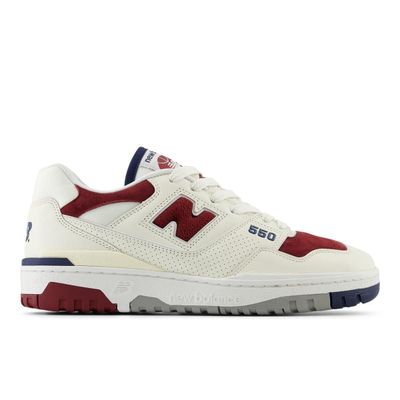 Zapatillas Urbanas Unisex New Balance 550 Blanca/Burdeo