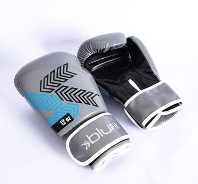 Imagen 2 del producto Guantes Boxeo Entrenamiento Blu Fit 12 oz Gris