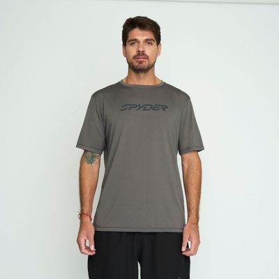 Polera Entrenamiento Hombre Spyder Gris