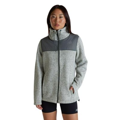 Poleron Outdoor Mujer New Balance Polar Gris