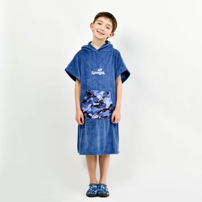 Poncho Toalla Niños Spoga Surf Terry Azul