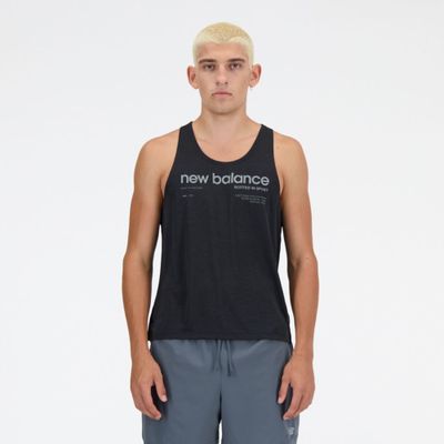 Polera Sin Mangas Hombre New Balance Negro