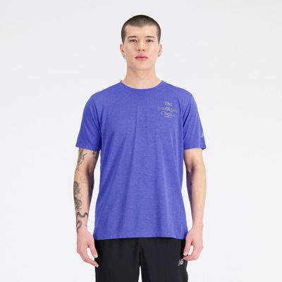 Polera Running Hombre New Balance Impact Run Azul