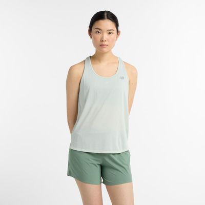 Polera Sin Mangas Running Mujer New Balance Athletic Verde