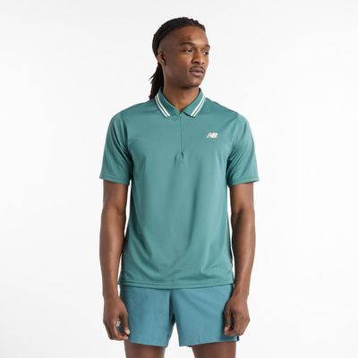 Polera Tenis Hombe New Balance Tournament Polo Verde