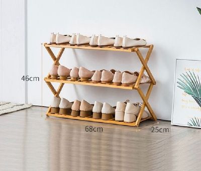 Imagen 2 del producto Zapatera Estante Organizador De Zapatos Plegable 3 Niveles Bambú