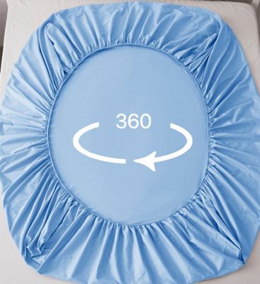 Imagen 2 del producto JUEGO DE SÁBANA 2 PLAZAS 144 HILOS ALGODÓN CON POLIÉSTER COLOR CELESTE