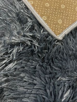 Imagen 2 del producto Bajada de cama peluda alfombra Plomo liso