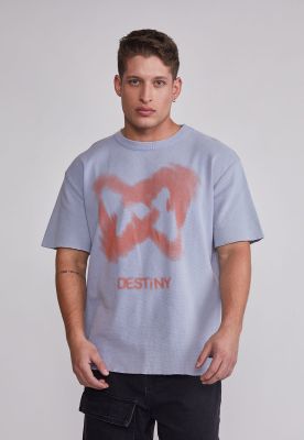 Polera Hombre Waffle Relaxed Celeste Sioux