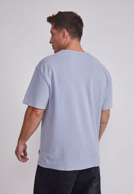 Imagen 2 del producto Polera Hombre Waffle Relaxed Celeste Sioux