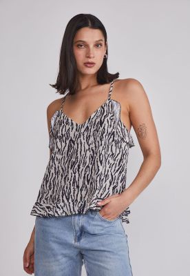 Blusa Mujer Full Print Blanco Sioux