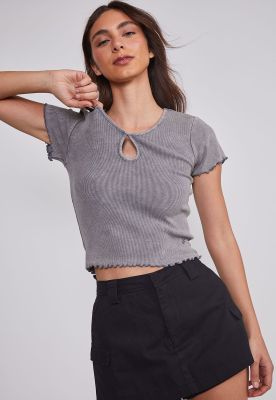 Imagen 2 del producto Polera Mujer Acid Wash Azul Sioux