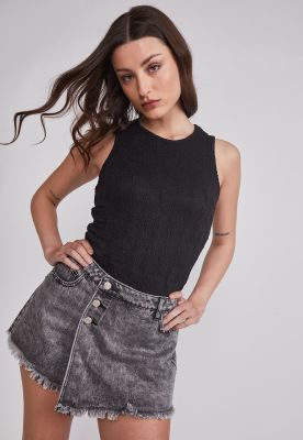 Imagen 2 del producto Falda Mujer Denim Tachas Gris Sioux