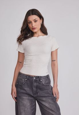 Polera Mujer Texturada Rulet Crudo Sioux