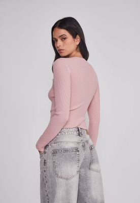 Imagen 2 del producto Sweater Mujer Acanalado Costura Rosado Sioux