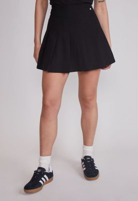 Falda Mujer Tiro Alto Tableada Negro Sioux