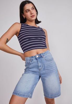 Imagen 2 del producto Short Mujer Denim Tiro Medio Celeste Sioux