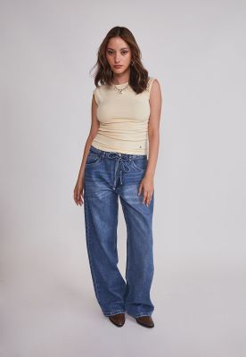 Imagen 2 del producto Polera Mujer Drapeada Color Amarillo Sioux