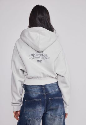 Imagen 2 del producto Polerón Mujer Crop Athletic Gris Sioux