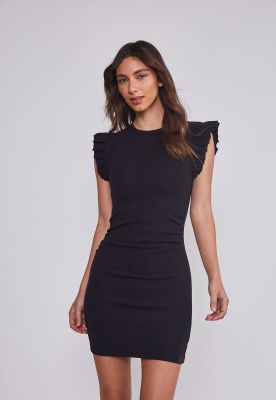 Vestido Mujer Manga Vuelos Negro Sioux