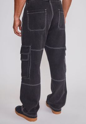 Imagen 2 del producto Jeans Hombre Cargo Costuras Negro Sioux