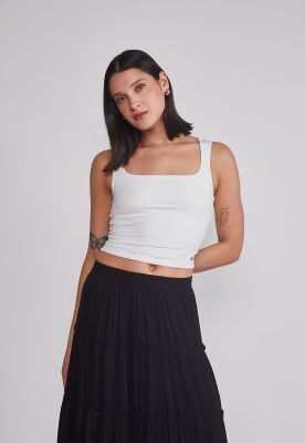 Peto Mujer Crop Elasticado Blanco Sioux