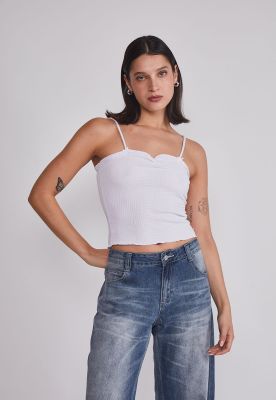 Peto Mujer Tela Texturada Blanco Sioux