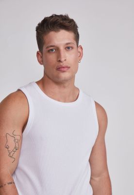 Imagen 2 del producto Polera Sin Manga Hombre Sin Manga Lisa Blanco Sioux