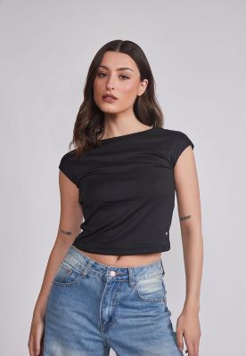 Polera Mujer Espalda Rebajada Negro Sioux