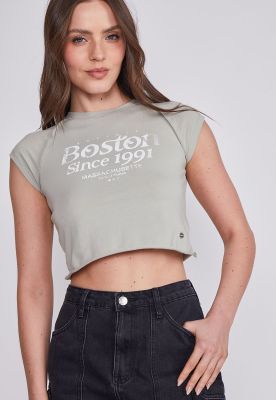 Imagen 2 del producto Polera Mujer Verde Lavado Bostom Sioux