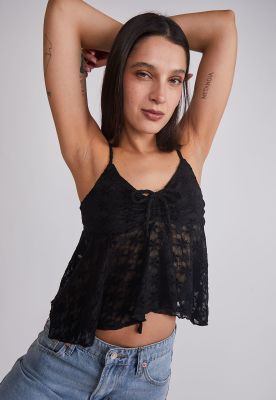 Imagen 2 del producto Peto Mujer Encaje vuelos Negro Sioux