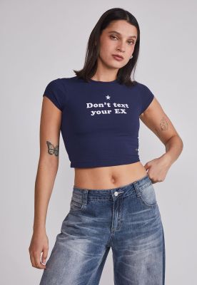 Imagen 1 del producto Polera Mujer Baby Tee Glitter Azul Sioux