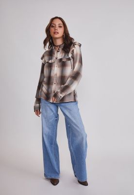 Imagen 2 del producto Blusa Mujer Volantes Café Sioux