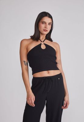 Peto Mujer Tejido Argolla Negro Sioux