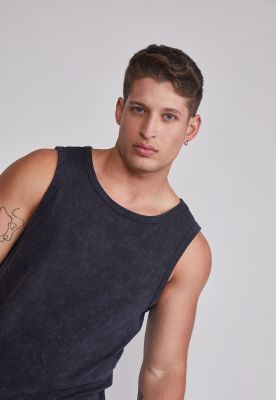 Imagen 2 del producto Polera Sin Manga Hombre Sin Manga Lavada Negro Sioux