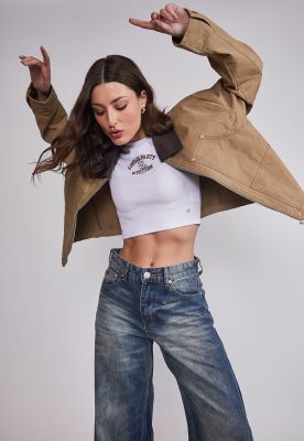 Imagen 2 del producto Chaqueta Mujer Cuello Contraste Café Sioux