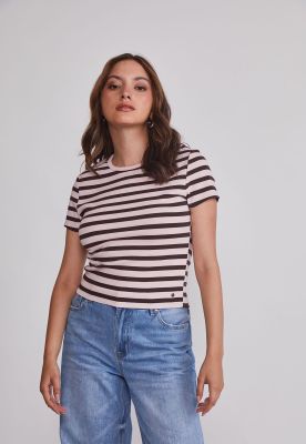 Imagen 1 del producto Polera Mujer Listada Rosado Sioux