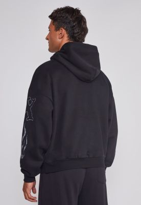 Imagen 2 del producto Polerón Hombre Llamas Brazos Negro Sioux