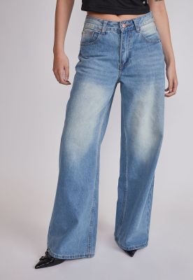 Jeans Mujer Wide Leg Extra Celeste Sioux